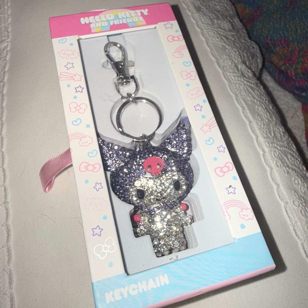 Sanrio Kuromi Bedazzled Glitter Keychain